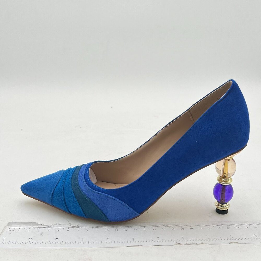 Xyd Blue Gradient Wave Pattern Pointed Toe Slip O… - image 2